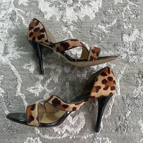 Michael Kors calf hair leopard print strappy heeled d’orsay sandal - Picture 3 of 4